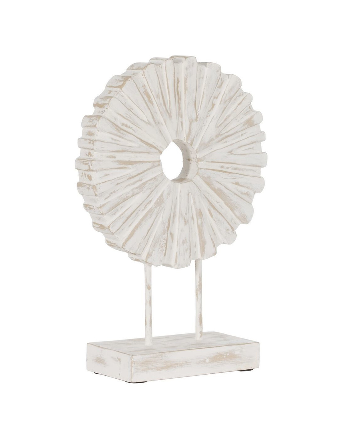 Spetebo Luge Décorative En Bois De Manguier Blanc Shabby – 40 Cm Avec Corde Sisal, Idéale Noël & Déco Hivernale