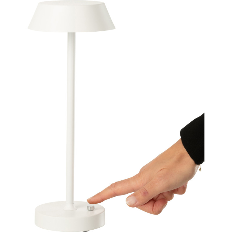 Lampe à poser sans fil moderne chic Hauteur 31 cm en Métal Blanc Noé - 4
