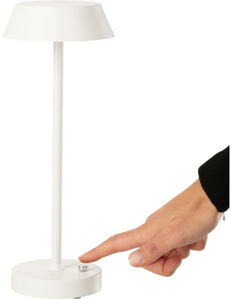 Lampe à poser sans fil moderne chic Hauteur 31 cm en Métal Blanc Noé - 4
