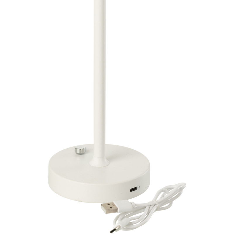 Lampe à poser sans fil moderne chic Hauteur 31 cm en Métal Blanc Noé - 5