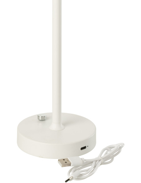 Lampe à poser sans fil moderne chic Hauteur 31 cm en Métal Blanc Noé - 5