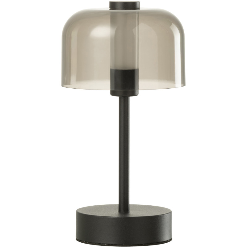 Lampe à poser moderne Tactile sans fil Hauteur 24 cm en Métal Noir Transparent Woa - 1