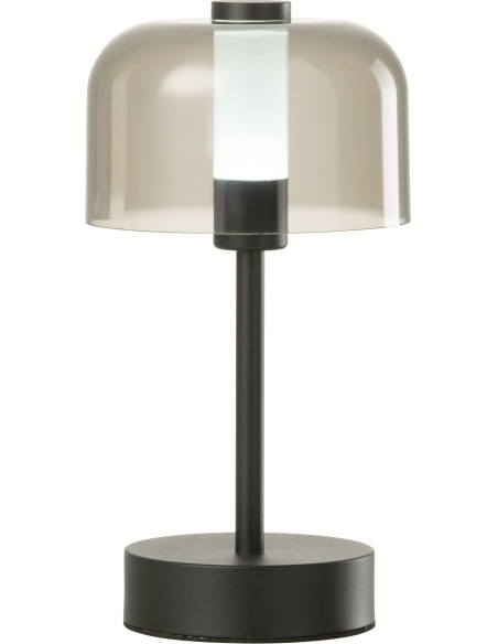 Lampe à poser moderne Tactile sans fil Hauteur 24 cm en Métal Noir Transparent Woa - 3