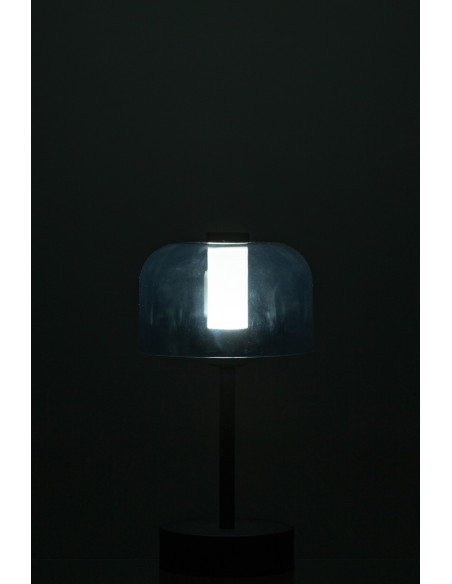 Lampe à poser moderne Tactile sans fil Hauteur 24 cm en Métal Noir Transparent Woa - 6
