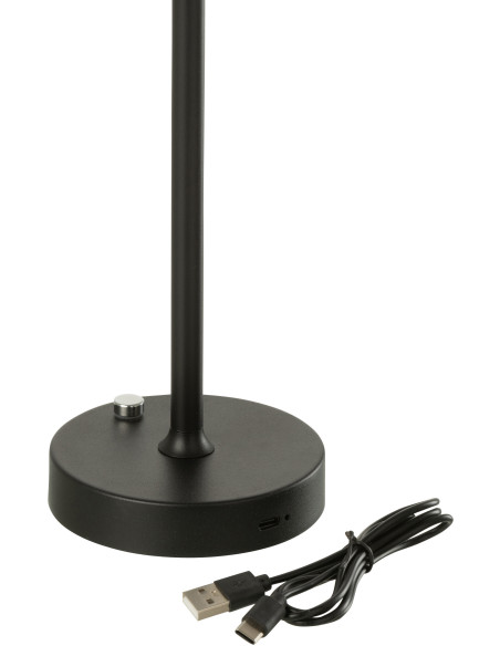 Lampe à poser sans fil moderne chic Hauteur 31 cm en Métal Noir Noé - 6
