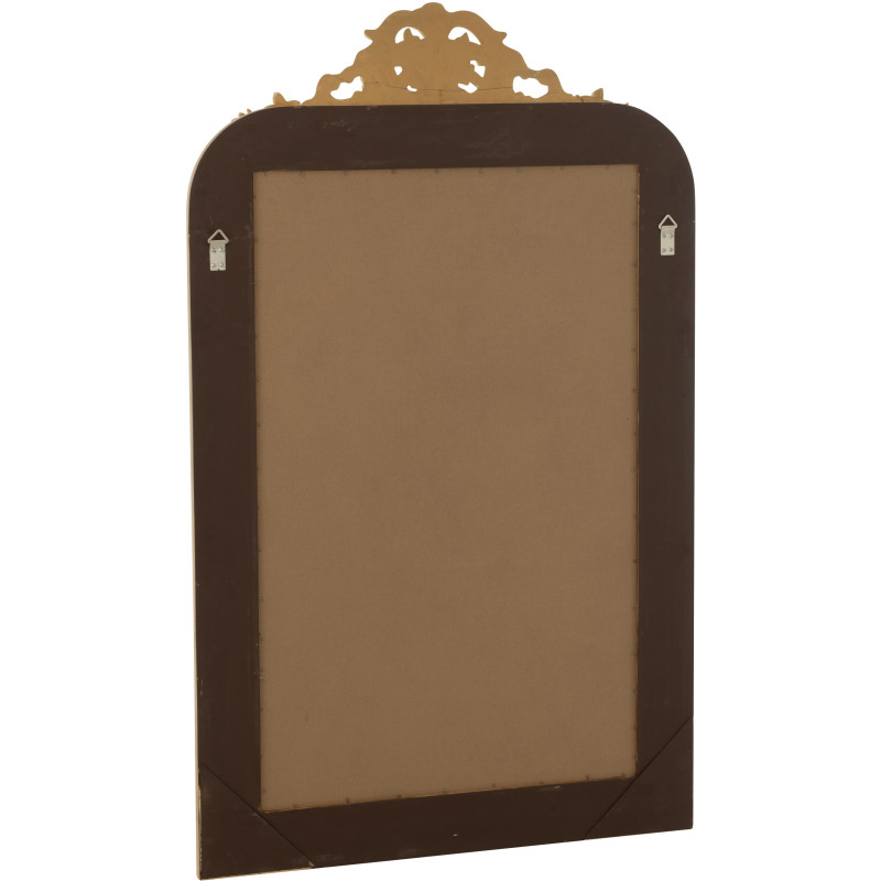 Grand Miroir mural moderne chic Rectangulaire 87x144 en Bois Doré Ema - 2