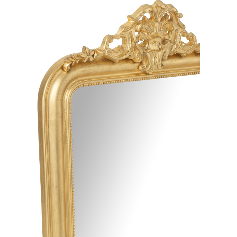 Grand Miroir mural moderne chic Rectangulaire 87x144 en Bois Doré Ema - 4