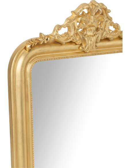 Grand Miroir mural moderne chic Rectangulaire 87x144 en Bois Doré Ema - 4
