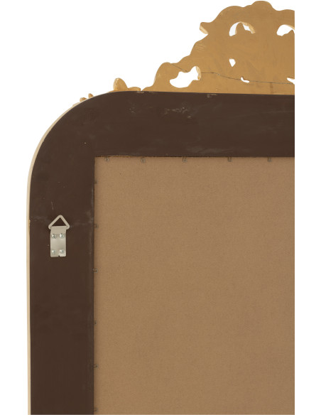 Grand Miroir mural moderne chic Rectangulaire 87x144 en Bois Doré Ema - 5