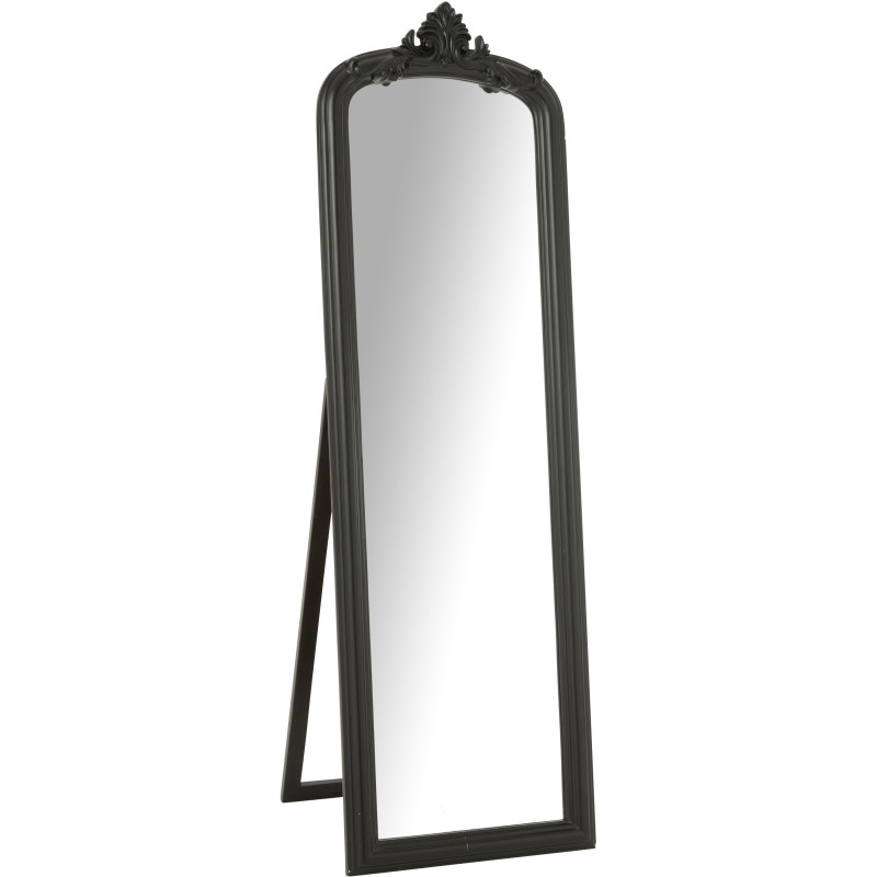 Grand Miroir sur pied modern chic Rectangulaire 56x180 en Bois Noir Emi - 1