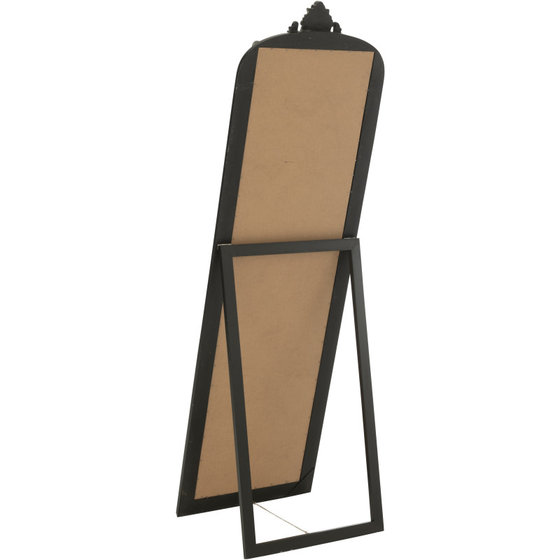 Grand Miroir sur pied modern chic Rectangulaire 56x180 en Bois Noir Emi - 3