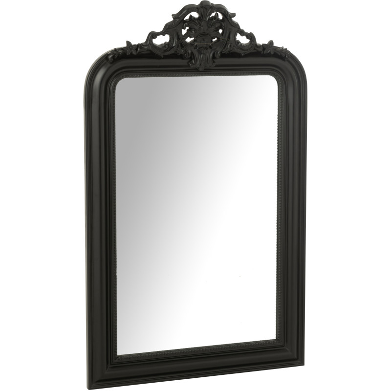 Grand Miroir mural moderne chic Rectangulaire 87x144 en Bois Noir Ema - 1