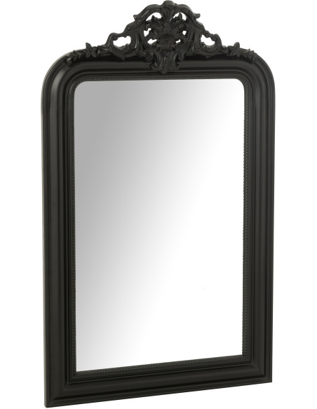 Grand Miroir mural moderne chic Rectangulaire 87x144 en Bois Noir Ema - 1