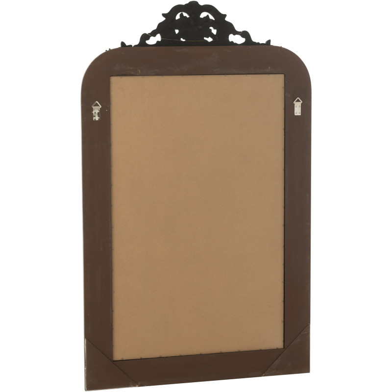 Grand Miroir mural moderne chic Rectangulaire 87x144 en Bois Noir Ema - 3