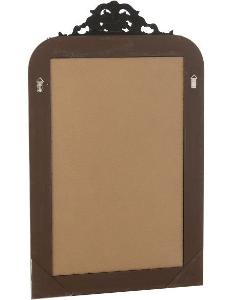 Grand Miroir mural moderne chic Rectangulaire 87x144 en Bois Noir Ema - 3