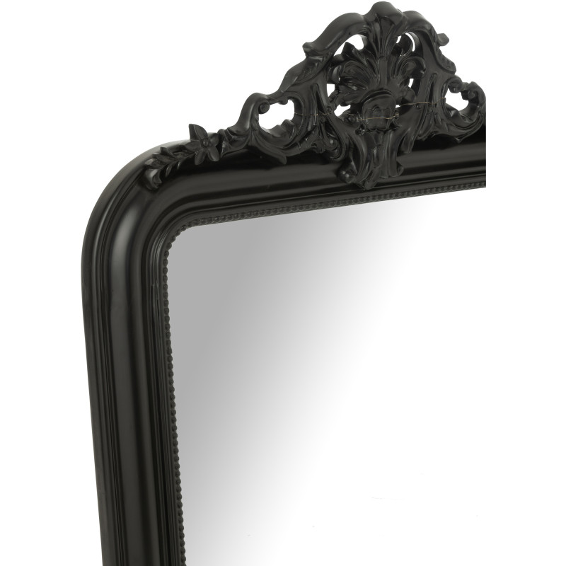 Grand Miroir mural moderne chic Rectangulaire 87x144 en Bois Noir Ema - 4