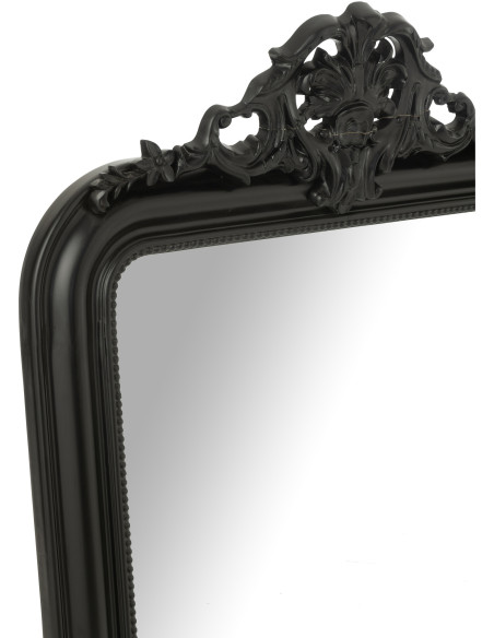 Grand Miroir mural moderne chic Rectangulaire 87x144 en Bois Noir Ema - 4