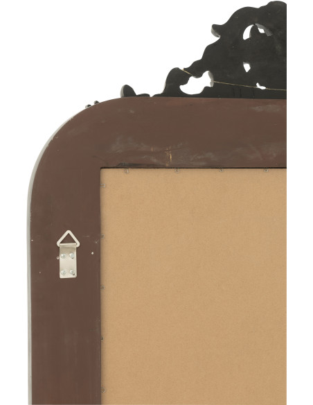 Grand Miroir mural moderne chic Rectangulaire 87x144 en Bois Noir Ema - 5