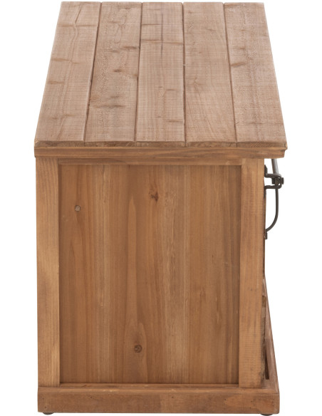 Meuble télé industriel chic 1 porte 2 tiroirs en Bois MDF Naturel Verre Transparent Métal Noir Sinastra - 3