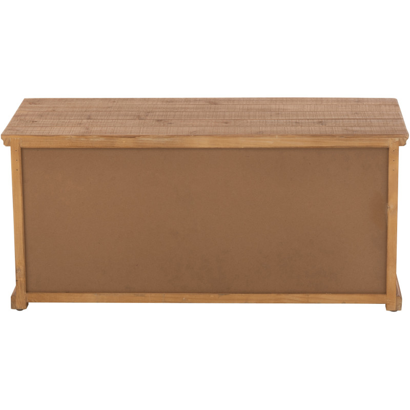 Meuble télé industriel chic 1 porte 2 tiroirs en Bois MDF Naturel Verre Transparent Métal Noir Sinastra - 4