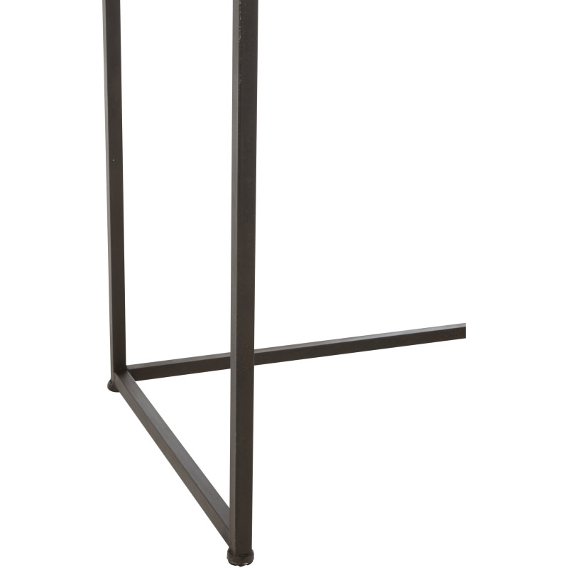 Bureau industriel chic 4 tiroirs en Bois MDF Naturel Verre Transparent Métal Noir Sinastra - 6