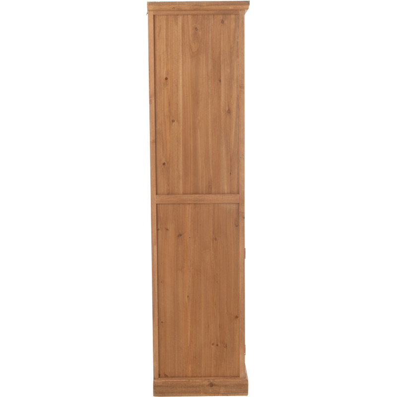 Grand Buffet industriel chic Haut 1 porte 1 tiroir 2 étagères 15 range-bouteilles en Bois MDF Naturel Verre Transparent Métal No