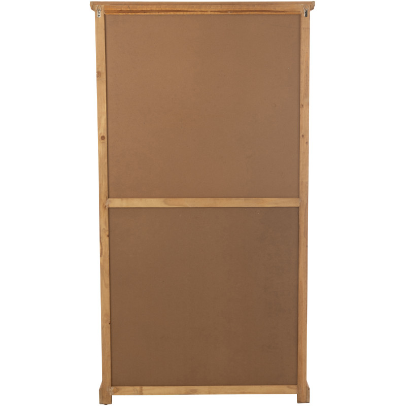 Grand Buffet industriel chic Haut 1 porte 1 tiroir 2 étagères 15 range-bouteilles en Bois MDF Naturel Verre Transparent Métal No