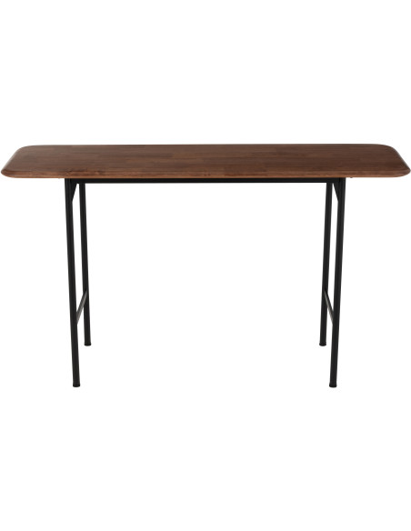 Console moderne Rectangulaire en Bois d'hévéa Naturel Métal Noir Neo - 2