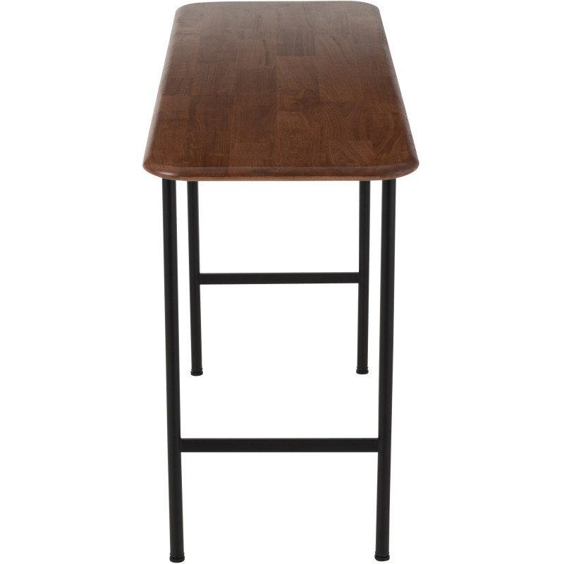 Console moderne Rectangulaire en Bois d'hévéa Naturel Métal Noir Neo - 3