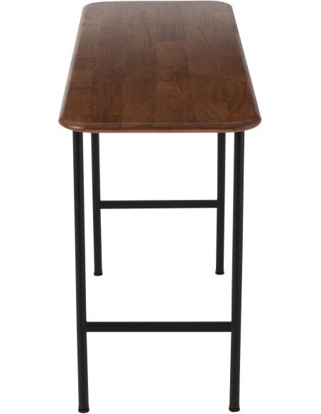 Console moderne Rectangulaire en Bois d'hévéa Naturel Métal Noir Neo - 3