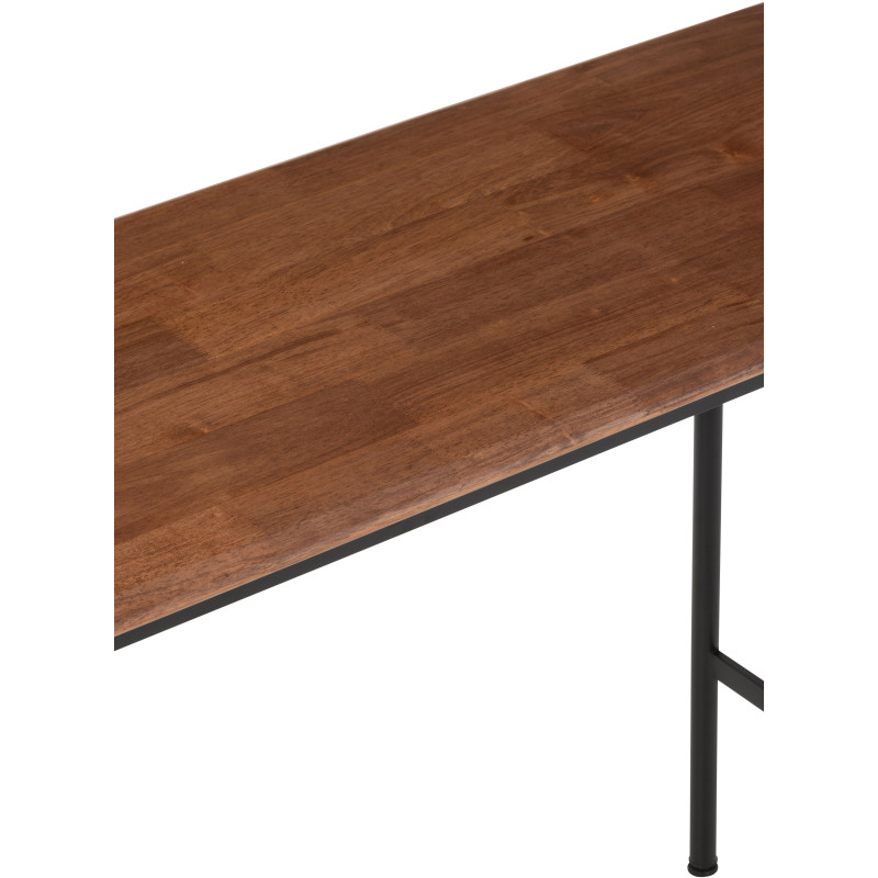 Console moderne Rectangulaire en Bois d'hévéa Naturel Métal Noir Neo - 6