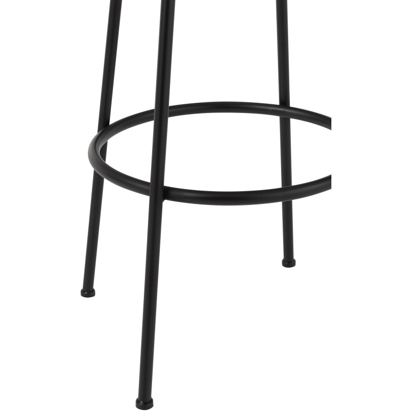 Tabouret de bar moderne Hauteur 76 cm en Bois d'hévéa Naturel Métal Noir Neo - 4