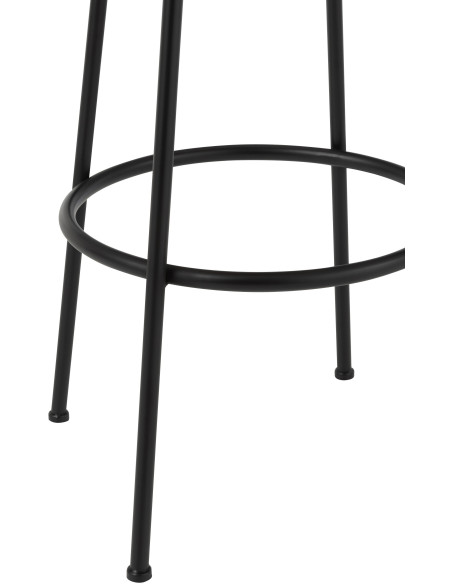 Tabouret de bar moderne Hauteur 76 cm en Bois d'hévéa Naturel Métal Noir Neo - 4