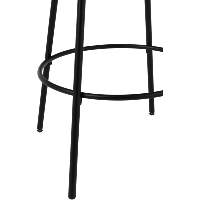 Table de bar haute moderne Ronde 2 personnes en Bois d'hévéa Naturel Métal Noir Neo - 3