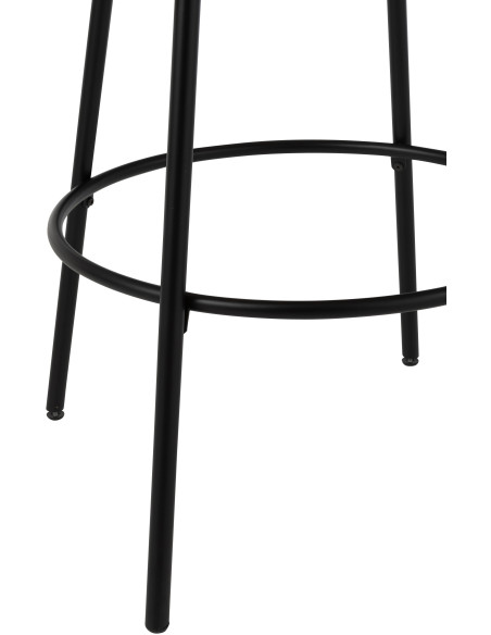 Table de bar haute moderne Ronde 2 personnes en Bois d'hévéa Naturel Métal Noir Neo - 3