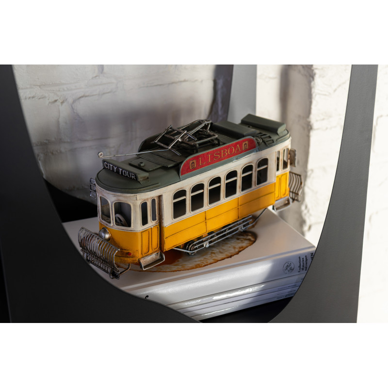 Tramway Lisbonne miniature rétro vintage 32 cm en Métal Jaune Blanc cassé Trendy - 2