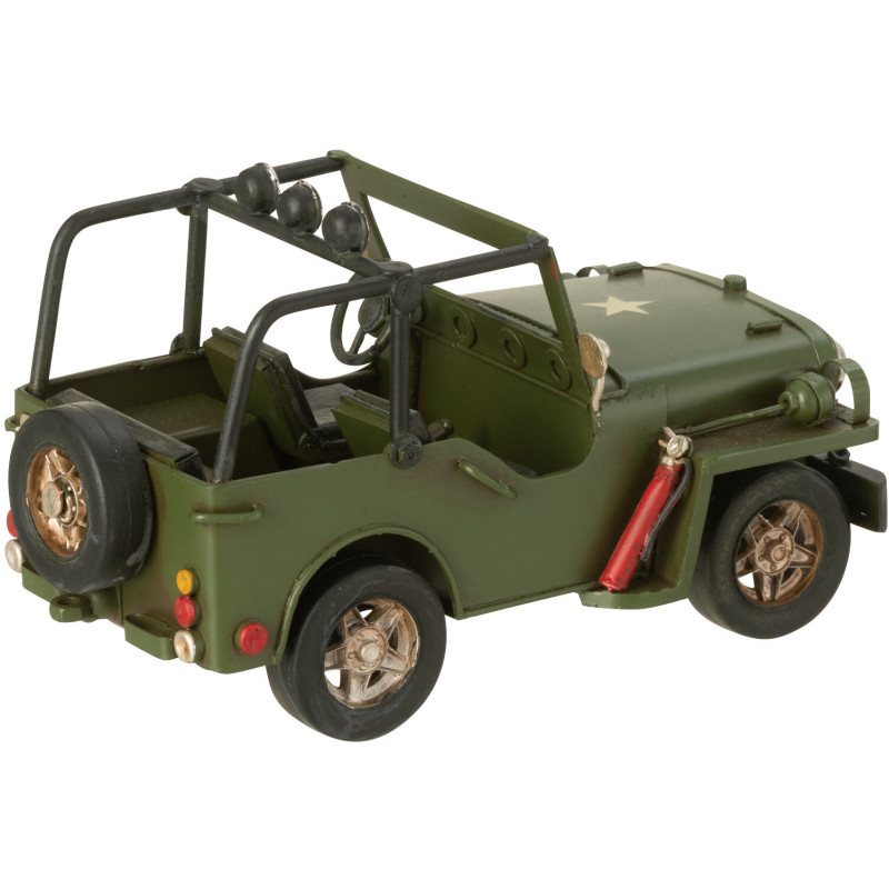 Jeep militaire miniature rétro vintage 17 cm en Métal Vert kaki Trendy - 2