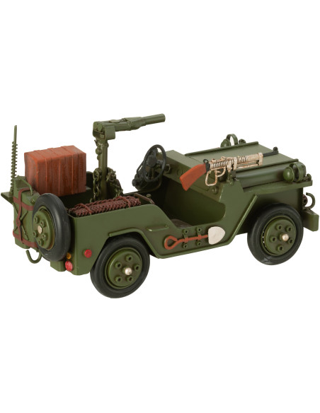 Jeep militaire armée miniature rétro vintage 26 cm en Métal Vert kaki Trendy - 2