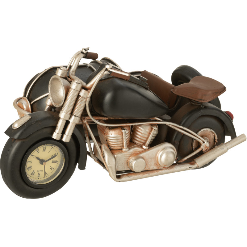 Moto side car miniature rétro vintage 26 cm en Métal Noir Trendy - 1