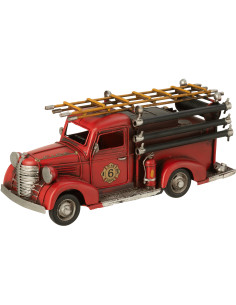 Camion de pompier miniature rétro vintage 31 cm en Métal Rouge Trendy - 1