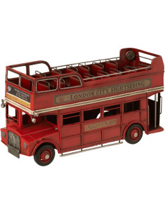 Bus anglais miniature rétro vintage 32 cm en Métal Rouge Trendy - 1