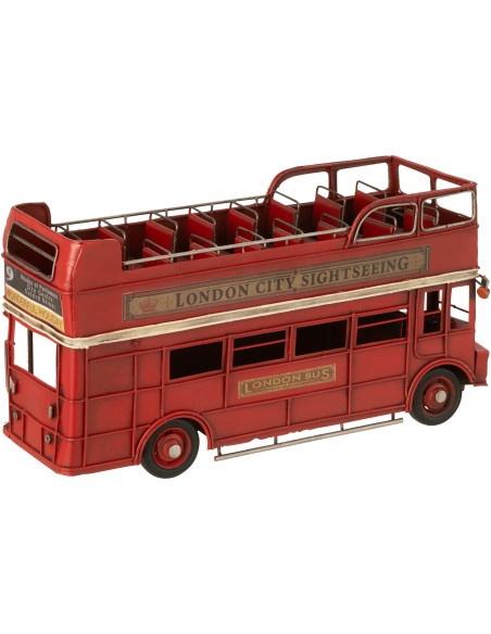 Bus anglais miniature rétro vintage 32 cm en Métal Rouge Trendy - 2