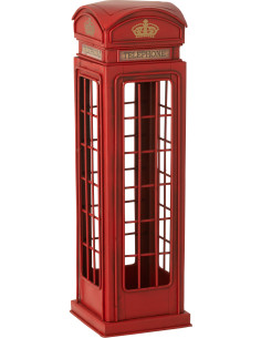 Cabine téléphonique anglaise miniature rétro vintage Hauteur 38 cm en Métal Rouge Trendy - 1
