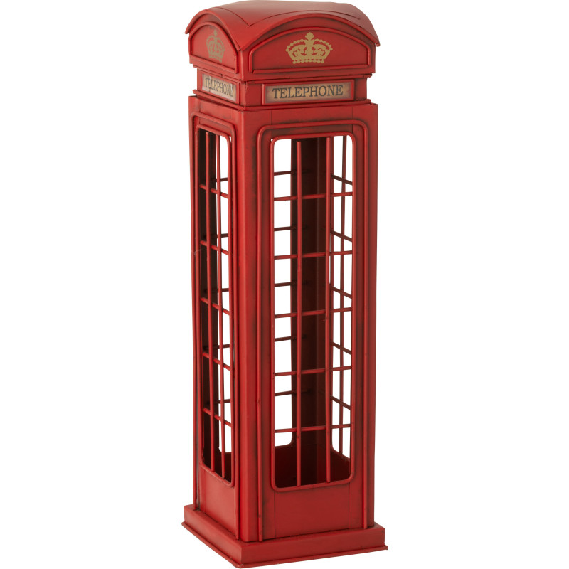 Cabine téléphonique anglaise miniature rétro vintage Hauteur 38 cm en Métal Rouge Trendy - 1