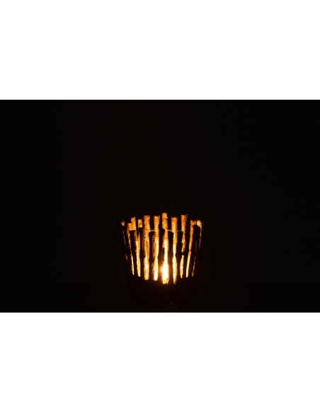 Photophore moderne chic Diamètre 10 cm en Métal Doré Verre Transparent Dorisso - 4