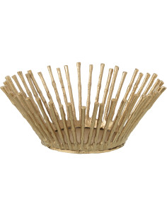 Corbeille décorative moderne chic Ronde Diamètre 38 cm en Métal Doré Dorisso - 1