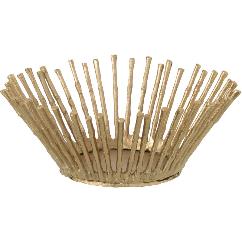 Corbeille décorative moderne chic Ronde Diamètre 38 cm en Métal Doré Dorisso - 1