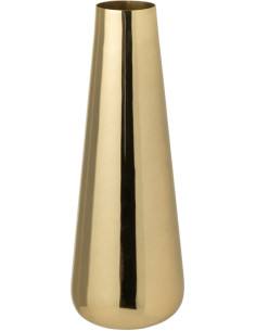 Vase moderne chic Conique Hauteur 40 cm en Métal Doré Aurum - 1