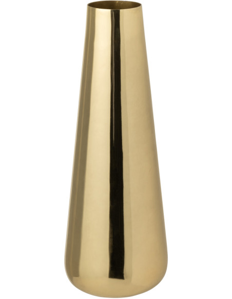 Vase moderne chic Conique Hauteur 40 cm en Métal Doré Aurum - 1