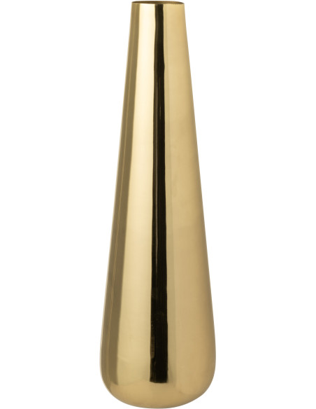 Grand Vase moderne chic Conique Hauteur 60 cm en Métal Doré Aurum - 1